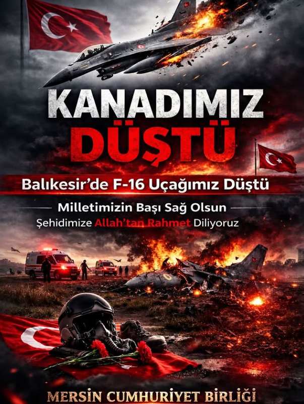 Bal?kesir’de dü?en F-16 uça??m?zla ilgili derin bir üzüntü içerisindeyiz.